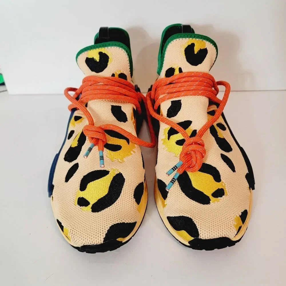 Adidas x Pharrell NMD Hu 'Animal Print' Sneakers Pulse Amber Size 9